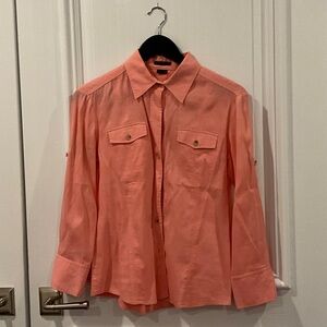 Theory Coral Button Down Shirt